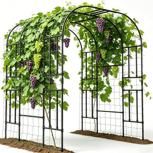 87in H Tall Garden Arch Trellis for Climbing Plants Outdoor - size: 47" W x 59" L x 86.6" H