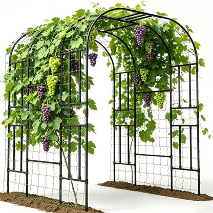 87in H Tall Garden Arch Trellis for Climbing Plants Outdoor - size: 47" W x 59" L x 86.6" H