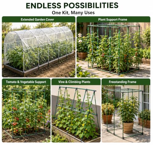 Modular Garden Hoop Extension Kit, Expandable Frame for Garden Cover