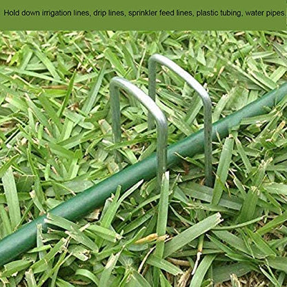 AAGUT Landscape Staples 6 Inch Galvanized Anti-Rust Garden Stakes 11 Gauge - color: Silver, size: 6'' x 200Pcs-11Ga