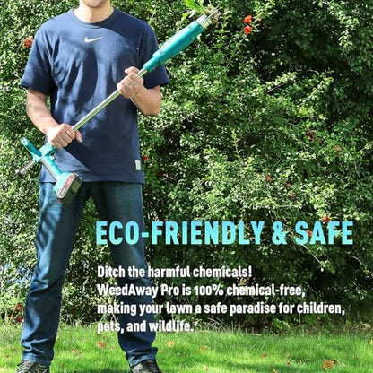 21V Electric Weed Puller Tool, Stand Up Heavy Duty Weed Puller w/3000mAh Battery*2, Root Weeder for Lawn/Yard