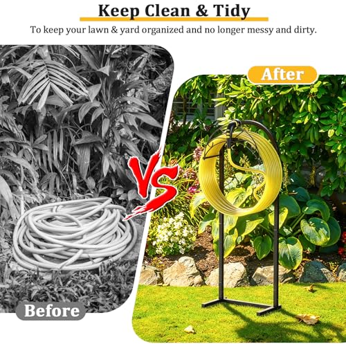 Garden Hose Holder Stand with Pattern Heavy Duty Freestanding Holds