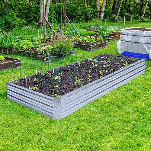 Galvanized Raised Garden Bed 8x4x1ft Single Unit - size: 8x4x1ft (1 PC)