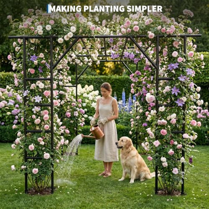 Garvee Large Grape Vine & Cucumber Trellis, 132 inches Garden Arch Trellis - size: 11 x 7.7 x 7.5 Ft T-Insert-Fit