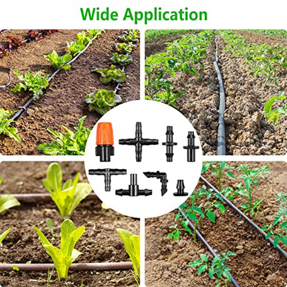 250 Pcs Drip Irrigation Fittings Kit for 1/4" Tubing：Gardrip 1/4 Inch Drip Irrigation Barbed Connectors (Nozzles, Nozzle Tees, Single Barbs, Couplings, Tees, Elbows, Plugs, Crosses) for Garden Systems - color: Complete Kit with Box-250P