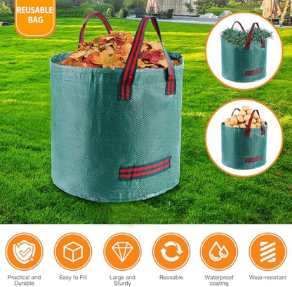 2-in-1 Thatch Rake with Dual Different Tines - Dethatcher Rake for Lawns, Versatile Lawn Rake for Thatch Removal and Soil Care, Heavy Duty Garden Rake Includes Reusable Waste Bag & Gloves