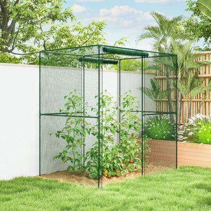 Outsunny 6' x 4' x 6' Crop Cage Plant Protection Tent, Green - color: Green, size: 6' x 4' x 6'