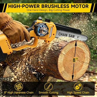 8-in-1 Cordless Pole Chainsaw, Hedge Trimmer, SK5 Pruning Shears Combo