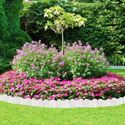 Orgrimmar Garden Edging Kit 40PCS Pound-in Interlocking White(20”x5.3”) - color: White 40PCS