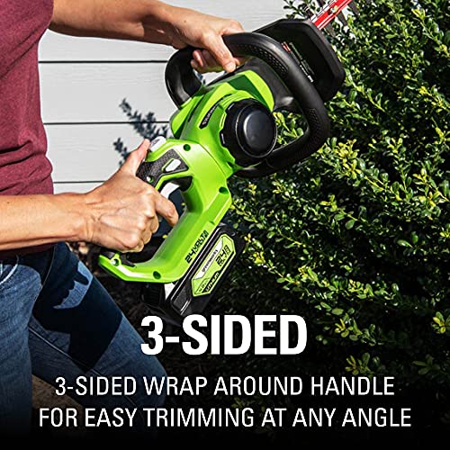Greenworks 24V 22" Cordless Laser Cut Hedge Trimmer, Tool Only - size: 22 in, style: Tool Only