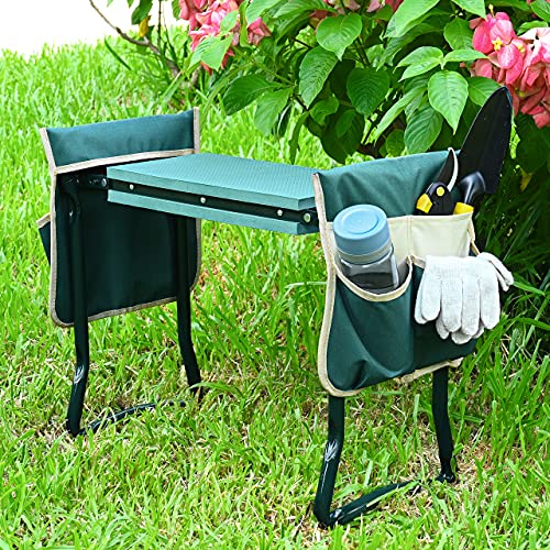 KVR Upgraded Garden Kneeler and Seat with Thicken & Widen Soft Kneeling Pad,Heavy Duty Foldable Gardener Stool with 2 Tool Pouches,Gardening Gifts for Women Mom Men Seniors¡­… - size: ModelZA
