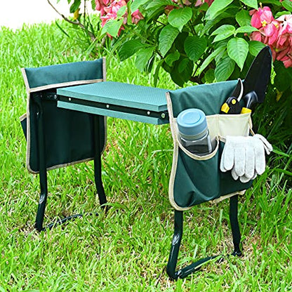 KVR Upgraded Garden Kneeler and Seat with Thicken & Widen Soft Kneeling Pad,Heavy Duty Foldable Gardener Stool with 2 Tool Pouches,Gardening Gifts for Women Mom Men Seniors¡­… - size: ModelZA