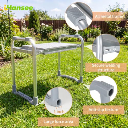 Garden Kneeler and Seat, Portable Kneeling Bench for Gardening - color: Brown-modle C