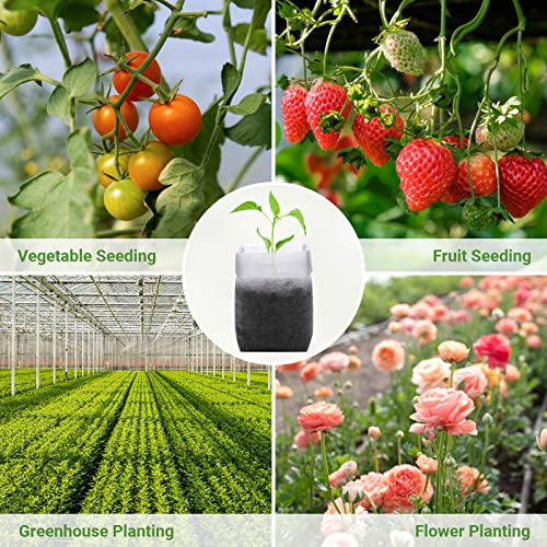 Greaner Nursery Growing Bags - 7.8x10.2 inches, 100PCS Non-Woven Biodegradable Plant Nursery Bags, Seed Starting Pots Pouches for Vegetables, Flowers, Fruits, Trees, Home Garden Supply - size: 7.8"x10.2"/100pcs