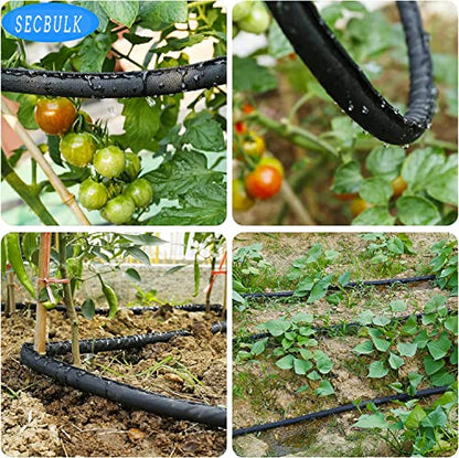 Secbulk 2026 Flat Soaker Hose 150 ft for Garden, 150' (75ft x 2) Linkable Drip Hose Diy Garden Irrigation System Saving 80% Water, Dual-layer Leak-free Design Water Hose with Holes - size: 150ft (75'*2)