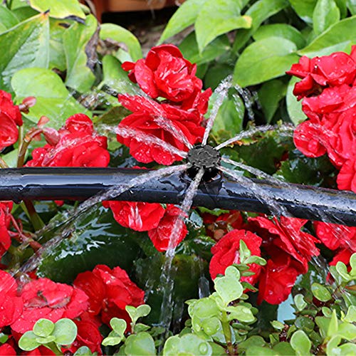 100Pcs Drip Irrigation Emitters,Adjustable Irrigation Drippers Sprinklers - color: Black-100pcs
