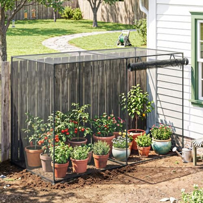 Outsunny 6' x 3' x 5' Crop Cage, Plant Protection Tent, Black