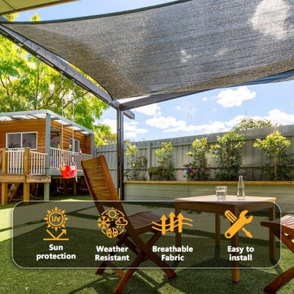 VICLLAX 70% Shade Cloth, 3x6FT Durable Black Mesh Trap with Every 3 FT Grommet, Sun Shade Fabric Netting for for Plants Cover, Greenhouse, Chicken Coop, Barn Kennel, Garden Patio - size: 70%-03 x 06 FT