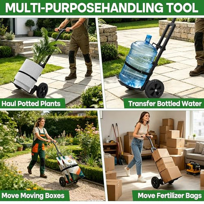 Plant Caddy with Wheels,Rolling Plant Dolly Pot Mover with Upgraded Adjustable Curved Support and Thickened Wide Support Plate,Disperses Pressure to Protect Plants, Black