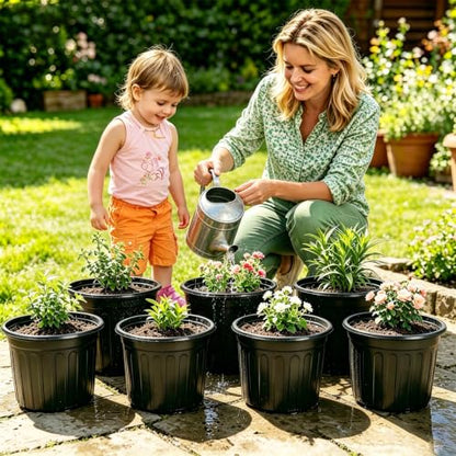 JERIA 30-Pack 3 Gallon Flexible Plant Nursery Pots,Thickened Soft Plastic Seedling Pots,Seed Starting Pot Flower Plant Container for Succulents，Seedlings - size: 3Gallon 30P