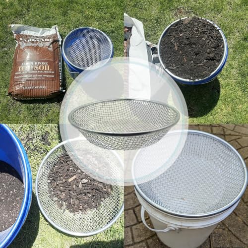 3/8 Inch Soil Sifter for Gardening, Rock Sifter for 5Gallon Bucket,Compost Sifter Dirt Sifter,Captures Dirt Rocks Sawdust - color: 3/8 Inch