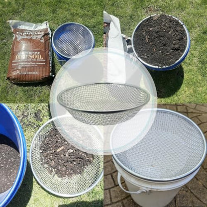 3/8 Inch Soil Sifter for Gardening, Rock Sifter for 5Gallon Bucket,Compost Sifter Dirt Sifter,Captures Dirt Rocks Sawdust - color: 3/8 Inch