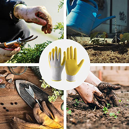 HANDLANDY 2/3/6 Pairs Womens Gardening Gloves, Garden Gloves for Women - color: Blue & Yellow & Violet (6 Pairs), size: Small