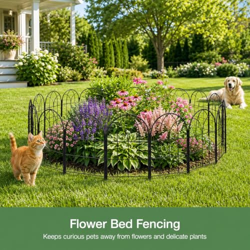 Tall Garden Fence, 25 ftx32inH Rustproof No Dig Animal Barrier, 10 Pack - size: 10L-Arched Panels-25ft(L)x32" Arch H