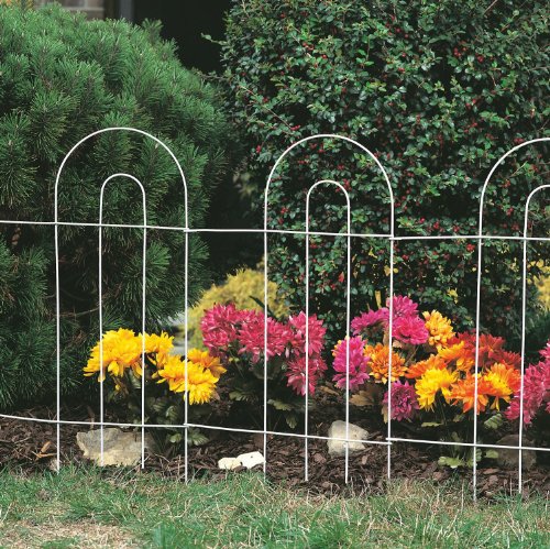 Panacea 89300 Arch Folding Border Fence, White - color: White