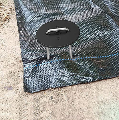 AAGUT Landscape Staples 6 Inch with Gaskets, Galvanized Garden Stakes - size: 6'' x 200Pcs-11Ga With Gaskets