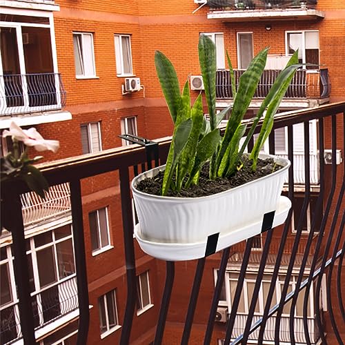 Adjustable and detachable Planter Box Brackets, flower pot bracket,hanging flower box bracket, window flower box bracket, suitable for fences, window sills, gardens, etc (Black,2 PCS)
