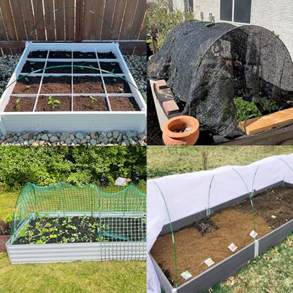 MAXPACE Greenhouse Hoops Kit, DIY 8ft Grow Tunnel, Fits Raised Garden Beds 2.7ft Wide & Up, 25 Pcs Rust-Proof Fiberglass Frame Support Rods for Row Cover, Shade Cloth, Frost Netting & Plant Stakes - size: L Pro+ (for Width: 2.7' and up)