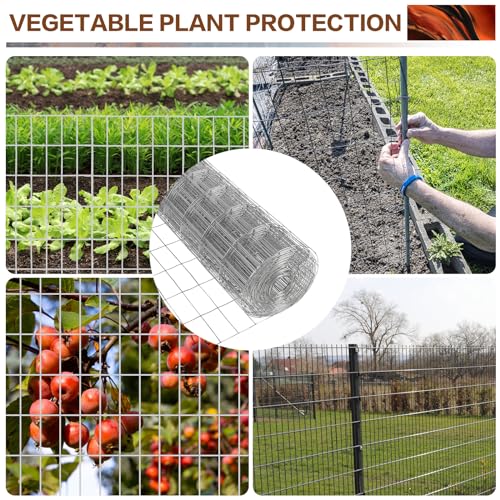 Tongmo 4 ft x 100 ft Galvanized Welded Wire Fence, 16GA Garden Chicken Wire Fence Roll, Mesh Size 2" x 4"Hardware Cloth, Ideal for Yard Protection and Poultry Netting - color: Galvanized, size: 4ft*100ft