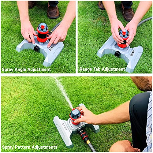 Eden 16039 Adjustable 6-Pattern Mobile Rotary Gear Drive Lawn & Garden Sprinkler Head