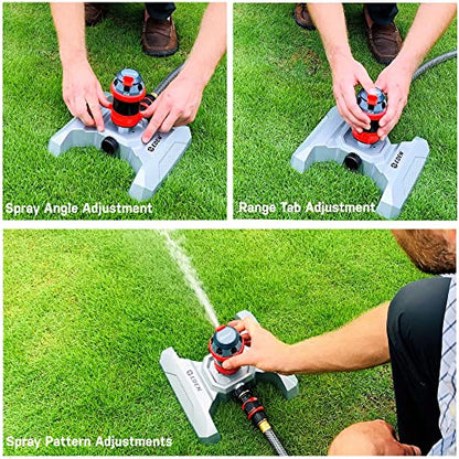 Eden 16039 Adjustable 6-Pattern Mobile Rotary Gear Drive Lawn & Garden Sprinkler Head