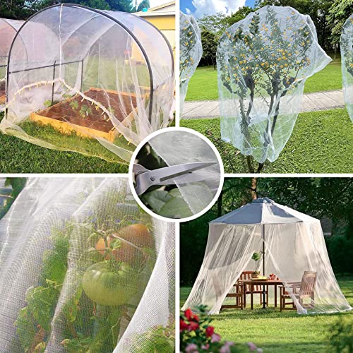Fine Mesh Garden Netting for Protection, 8'x33' Vegetable Crop Covers Netting for Protect Fruits, Plants, Flowers, Greenhouse Cover Net, Patio Gazebo Screen Barrier - color: 8ft X33 Ft