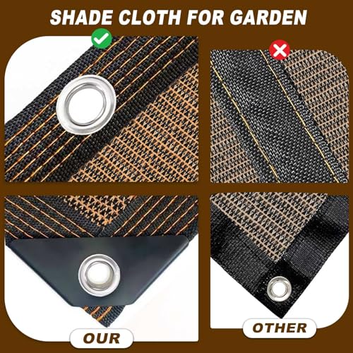 Shade Cloth,80% Sunblock Net with Metal Grommets and Reinforced Edges,Garden Sun Shade Netting,Used in Courtyards,Balconies,Carports,Greenhouse, Plants Growing,Chicken Coop Patios etc.10x12FT - size: 10×12FT