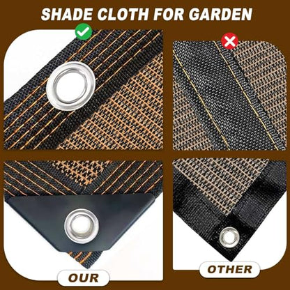80% Sunblock Shade Cloth Net Resistant - 5x6Ft Garden Shade Mesh for Plant Cover, Greenhouse, Chicken Coop, Kennels, Tomatoes Plants - size: 5X6FT