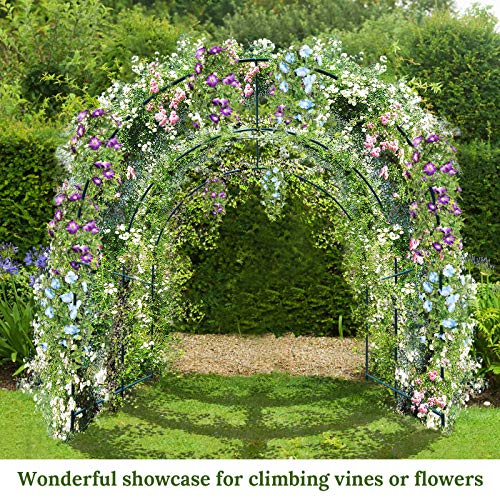 Multi-Size Large Garden Support Arch Frame Climbing Plant Arch Arbor for Flowers/Fruits/Vegetables (9.8ft x 7ft x 7.2ft) - size: 9.8 ft x 7 ft x 7.2 ft