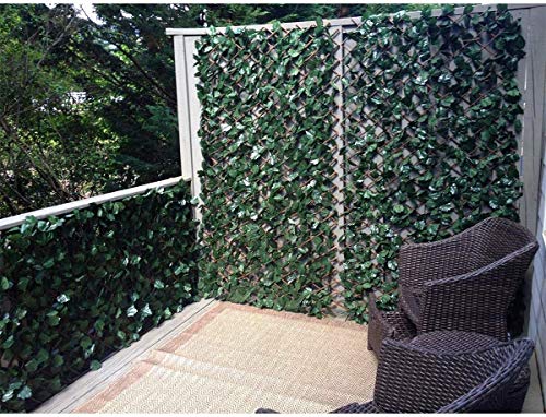 DOEWORKS Expandable Faux Ivy Trellis Fence, Patio Privacy Screen, 2 Pack - color: Green, size: 16 x 45 in, 2 Panel