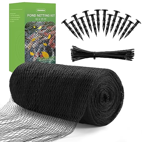 Pond Netting 15 x 20FT, Heavy Duty Pond Netting for Koi Ponds Fine Mesh Net - size: 15x20FT
