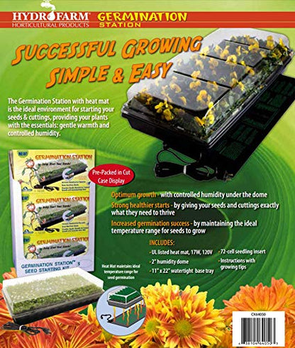 Jump Start CK64050 Germination Station w/Heat Mat Tray, 72-Cell Pack, One size, 2" Dome - style: Germination Station