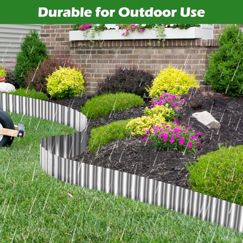 100ft Landscape Edging, 3in Tall Corrugated Metal Garden Border