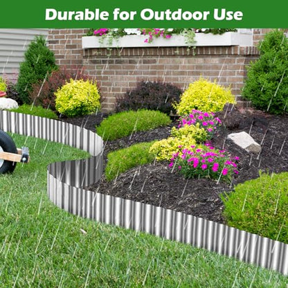 100ft Landscape Edging, 3in Tall Corrugated Metal Garden Border