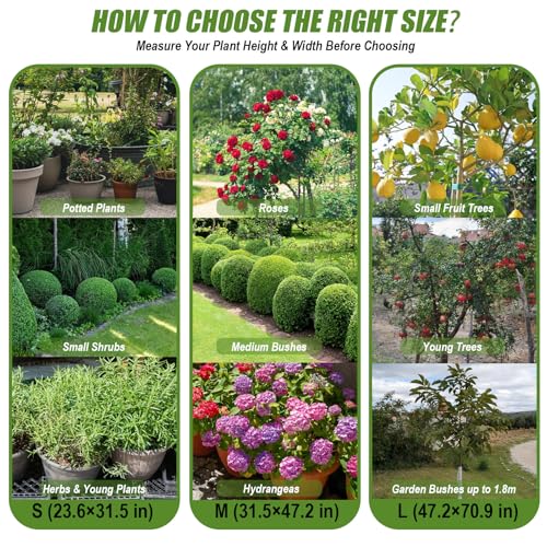5Pcs Plant Frost Protection Covers 47.2x70.9 Inches – Reusable Breathable Freeze Blankets with Drawstring, Waterproof Non-Woven Fabric Frost Cloth for Winter Plant, Shrub, Tree, and Garden Protection - style: Large