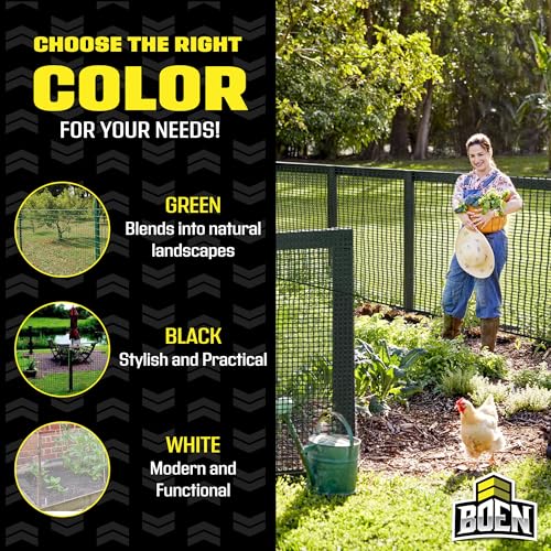 Plastic Garden Fence 4'x100' Black, Mesh Roll for Dog Deer Rabbit Barrier - color: Black, size: 4' x 100'