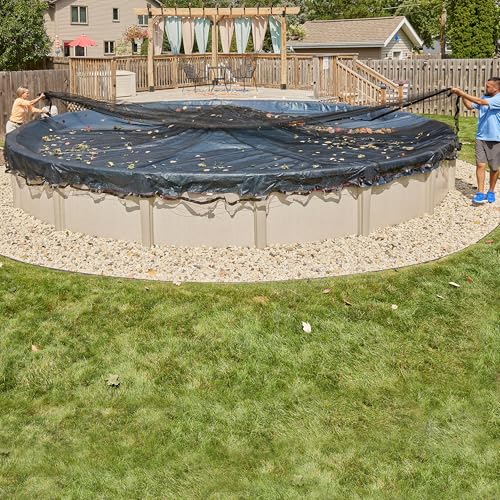 Doheny’s Professional Grade Leaf Nets for Above Ground Pools – 15' Round – Makes Clean-Ups Fast – Lightweight, Versatile & Durable – Keeps Leaves Out - size: 15' (Round)