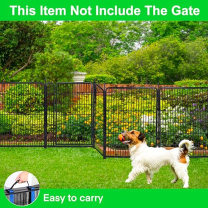 Tall Garden Fence Without Gate, 54 in(H) Dog Fences for The Yard, 8 Panels Total 17.7 Ft(L) Outdoor Dogs Fence, Modular Fencing,Dogs Fences Outdoor for Yard. Garden Fencing - size: 54''(H)-8panels-17.7ft(L) no door