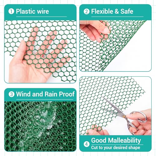 Plastic Mesh Fence Roll Black, 24inx50ft, with 50 Zip Ties