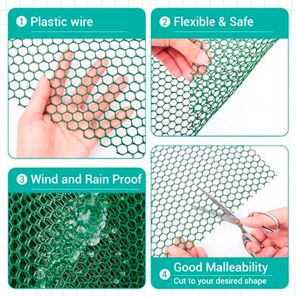 Plastic Mesh Fence Roll Black, 24inx50ft, with 50 Zip Ties